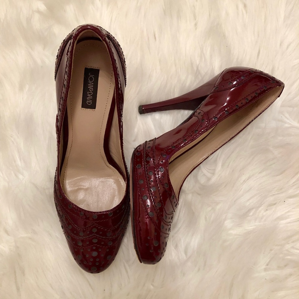 🔥 Burgundy Leather Oxford Wingtip Heel